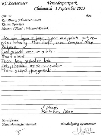 01-09-2013 KC Zoetermeer BOB - 2e Best in Group